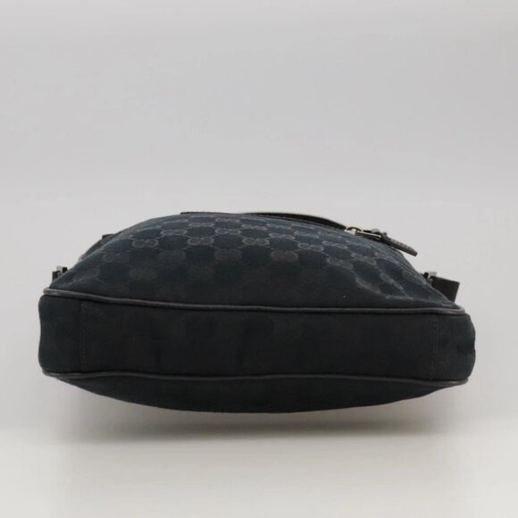 GUCCI GG Canvas Shoulder Bag Black Silver - Picture 6 of 15